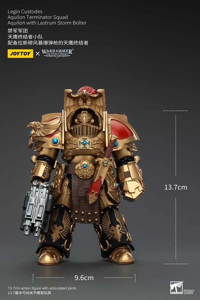 Warhammer The Horus Heresy Action Figure 1/18 Legio Custodes Aquilon Terminator Squad Aquilon with Lastrum Storm Bolter 14 cm